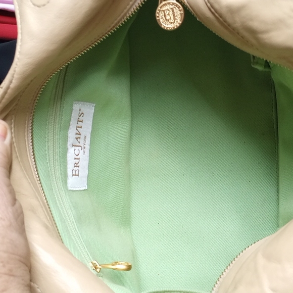 ERIC JAVITS SHOULDER BAG TAN LEATHER CHANEL DESIGN - Picture 6 of 11